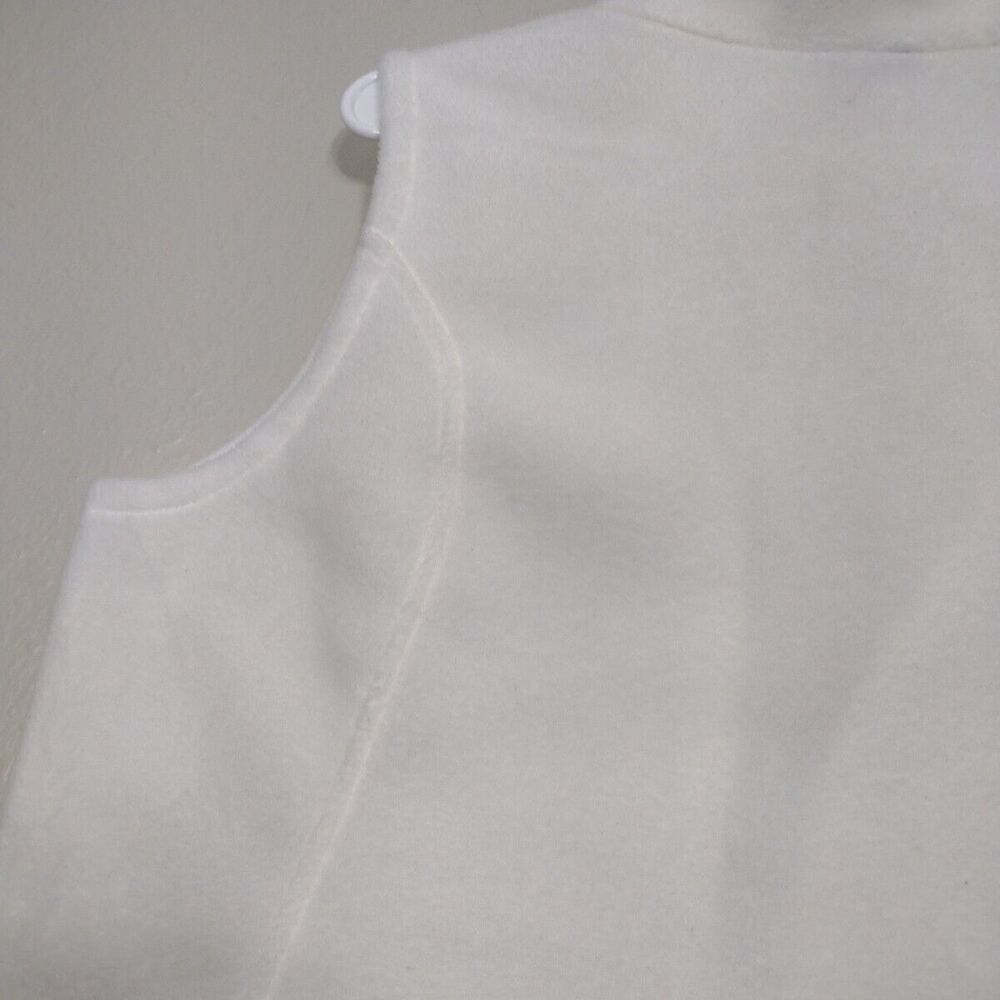 Fleece White Vest Columbia Benton Size M Zip Up Casual Cowl neck Pockets - Picture 13 of 14